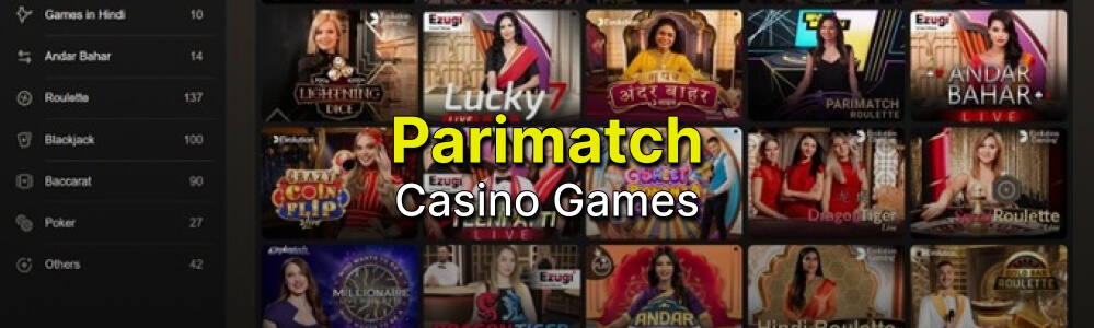 What are the available casino games offered by Parimatch?