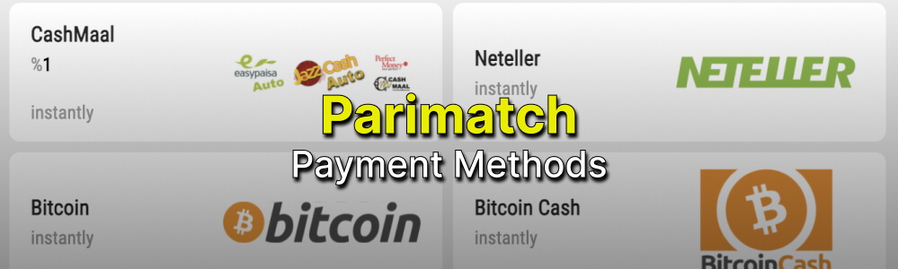 Parimatch Various modes of payment